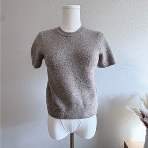 Abercrombie & Fitch Neutral Taupe Short Sleeve Knit Top